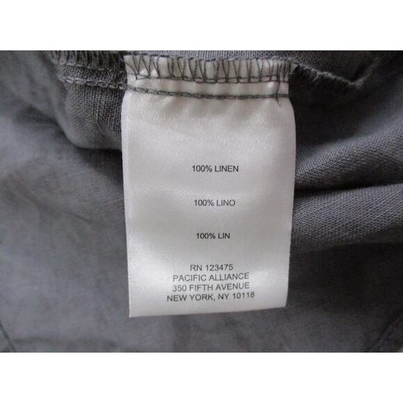 Ellen Tracy Linen Tunic Top Women Small Roll Tab Gold Zipper Tassel Trim Popover - Picture 14 of 16